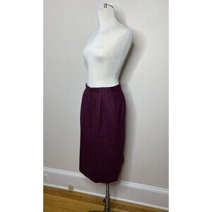 Vintage Miss Pendleton Red & Blue Gingham Midi Wool  Skirt - Size 12